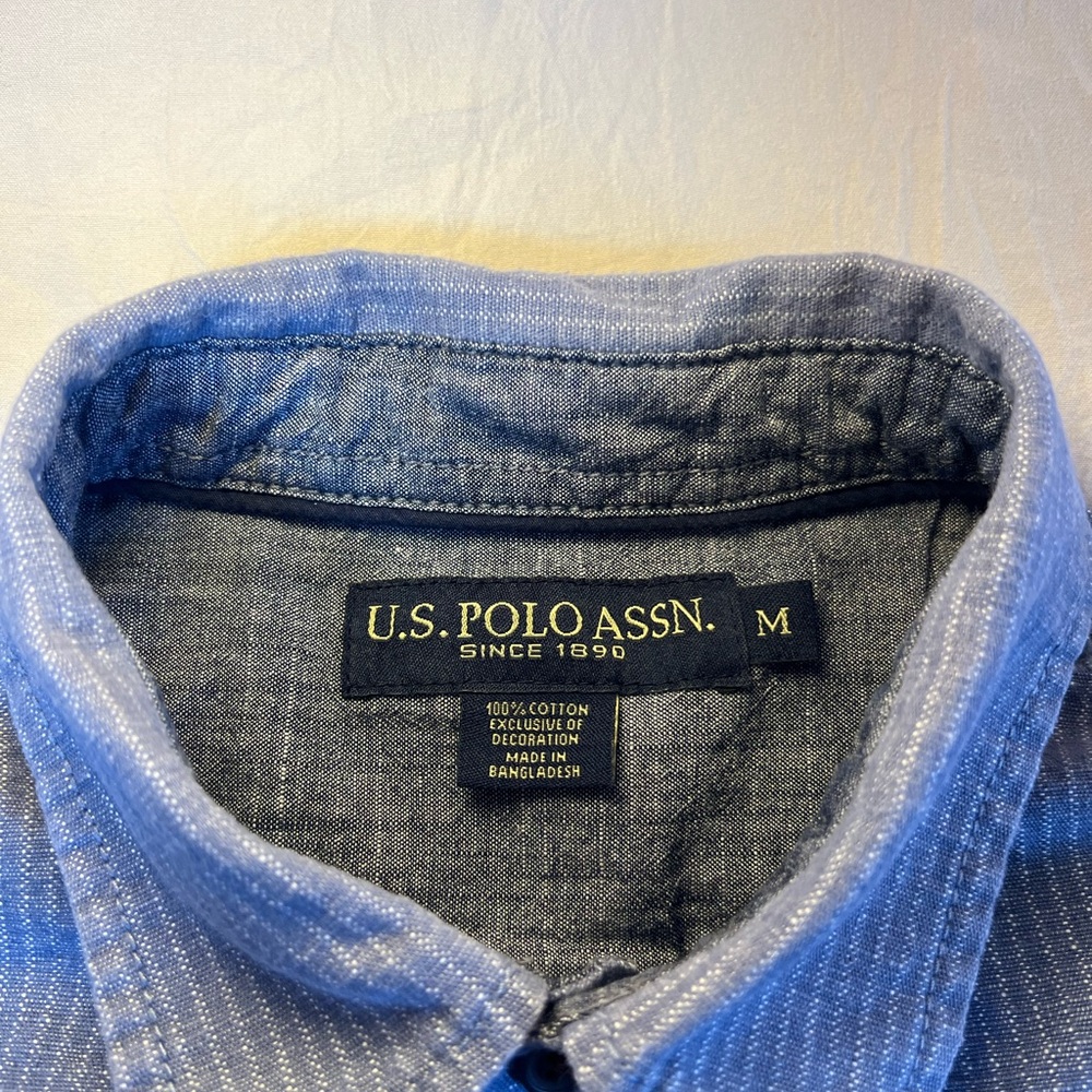 U.S. Polo Assn. Blue Casual Button Down Shirt - Picture 2 of 8